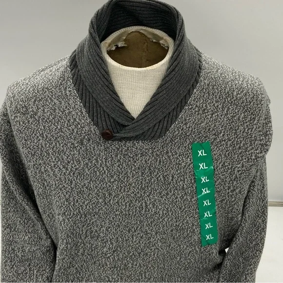 Jos. A. Banks Men's Gray Shawl Collar Sweater Heather Gray Size XL - Picture 2 of 12